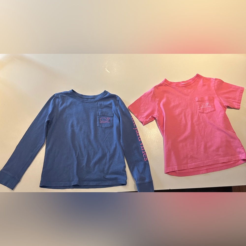 2 vineyard vine shirts. long sleeve size 5-6 and other short sleeve size 5